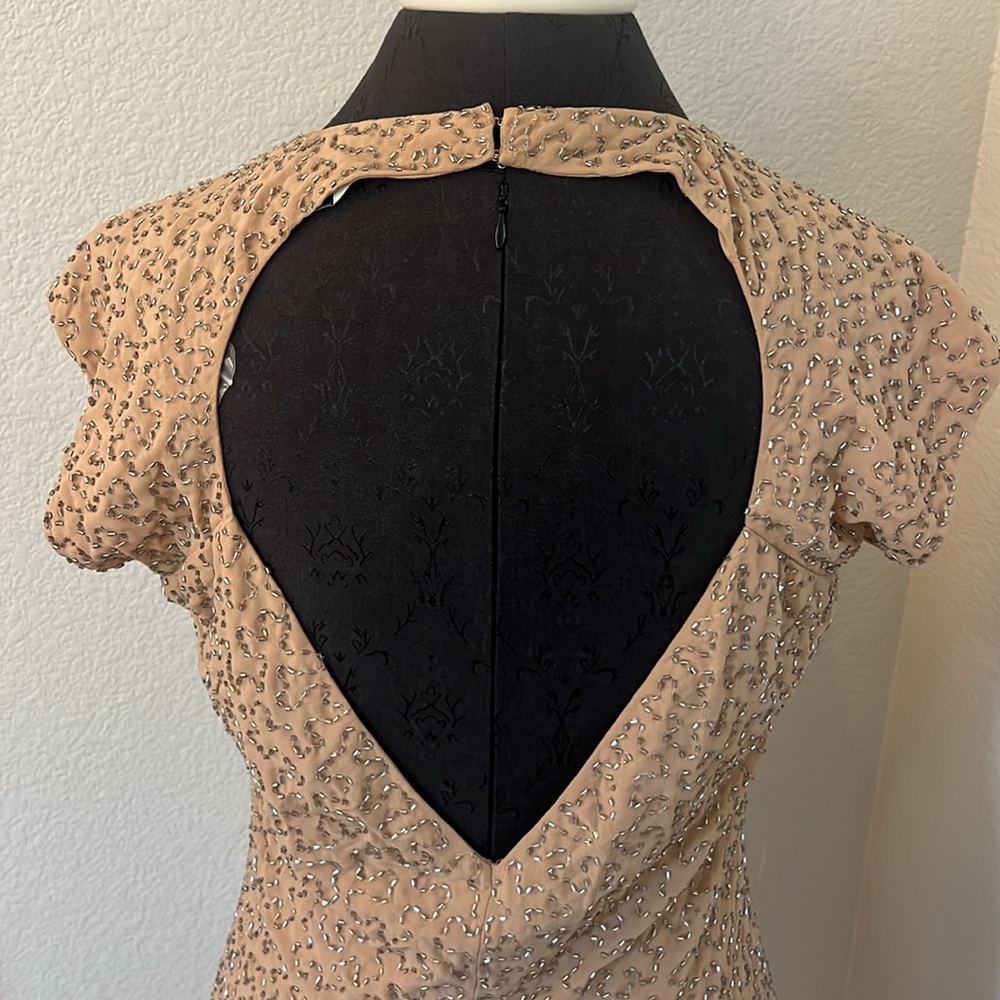 Bebe Beaded Open Back Dress Size Medium New With Tags - Picture 4 of 11